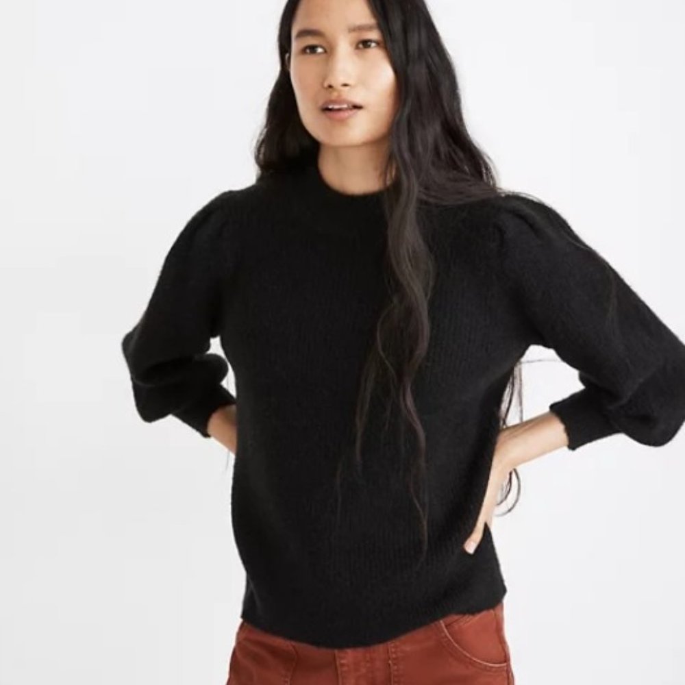 Madewell Eaton Puff-Sleeve Pullover Sweater